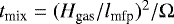 $t_{\textrm{mix}}=(H_{\textrm{gas}}/l_{\textrm{mfp}})^2/\Omega$