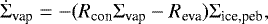 \begin{equation*} \dot{\Sigma}_{\textrm{vap}} = -(R_{\textrm{con}} \Sigma_{\textrm{vap}} - R_{\textrm{eva}}) \Sigma_{\textrm{ice,peb}}, \end{equation*}