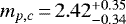 $m_{p,c}\,{=}\,2.42^{&#x002B;0.35}_{-0.34}$