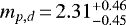 $m_{p,d}\,{=}\,2.31^{&#x002B;0.46}_{-0.45}$