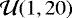 $\mathcal{U}(1,20)$