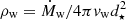 $ \rho_{\mathrm{w}} = \dot{M}_{\mathrm{w}} / 4\pi \mathit{v}_{\mathrm{w}} d_\star^2 $