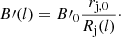 $$ \begin{aligned} B\prime (l) = B\prime _0 \frac{r_{\rm j,0}}{R_{\rm j}(l)}\cdot \end{aligned} $$