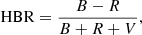 $$ \begin{aligned} \mathrm{HBR} = \frac{B-R}{B+R+V}, \end{aligned} $$