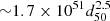 $ {\sim} 1.7\times 10^{51}d_{50}^{2.5} $