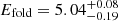 $ E_{\mathrm{fold}} = 5.04^{+0.08}_{-0.19} $