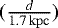 $(\frac{d}{1.7\,\rm{kpc}})$
