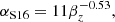 $$ \begin{aligned} \alpha _{\rm S16} = 11 \beta _z^{-0.53}, \end{aligned} $$