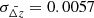 $ \sigma_{\bar{\Delta z}} = 0.0057 $