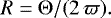 \begin{equation*}R = \Theta/(2\,\varpi). \end{equation*}
