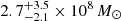 $ 2.7^{+ 3.5}_{- 2.1} \times 10^{8}\,{{M}_{\odot}} $