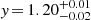$ \mathit{y}\,{=}\,1.20^{+ 0.01}_{- 0.02} $