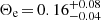 $ {\Theta_{\textrm{e}}}\,{=}\,0.16^{+ 0.08}_{- 0.04} $