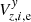 $ V^{\mathit{y}}_{z,i,\mathrm{e}} $
