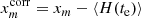 $$ \begin{aligned} x_m^{\mathrm{corr} } = x_m - \langle H(t_{\rm e}) \rangle \end{aligned} $$