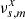 $ \nu^{x}_{s,m} $