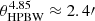 $ \theta_{\mathrm{HPBW}}^{4.85}\approx 2.4{\prime} $