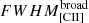 $ FWHM_{\mathrm{[CII]}}^{\mathrm{broad}} $