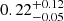 $ 0.22^{+0.12}_{-0.05} $