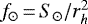 $f_{\odot}\,{=}\,S_{\odot}/r_h^2$