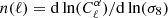 $ n(\ell)={\mathrm{d}} \ln(C^{\alpha}_{\ell})/{\mathrm{d}}\ln(\sigma_8) $