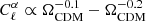 $$ \begin{aligned} C_\ell ^{\alpha }\propto \Omega _{\rm CDM}^{-0.1}-\Omega _{\rm CDM}^{-0.2} \end{aligned} $$