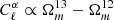 $$ \begin{aligned} C_\ell ^{\alpha }\propto \Omega _m^{13}-\Omega _m^{12} \end{aligned} $$