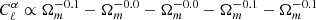 $ C^{\alpha}_{\ell}\propto \Omega_{m}^{-0.1}-\Omega_{m}^{-0.0}-\Omega_{m}^{-0.0}-\Omega_{m}^{-0.1}-\Omega_{m}^{-0.1} $