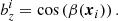 $$ \begin{aligned}b_z^{i}&=\cos \left(\beta (\boldsymbol{x}_i)\right). \end{aligned} $$