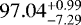 $97.04^{&#x002B;0.99}_{-7.29}$