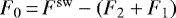 $F_0{\,=\,} F^{\mathrm{sw}} - \left(F_2 &#x002B; F_1\right)$