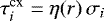$\tau_i^{\textrm{cx}}=\eta(r)\,\sigma_{i}$