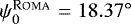 $\psi_0^{\textsc{Roma}}=18.37^{\circ}$