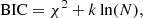 $$ \begin{aligned} \mathrm{BIC} = \chi ^2 +k\ln (N), \end{aligned} $$