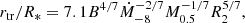 $$ \begin{aligned} r_{\rm tr}/R_* = 7.1B^{4/7}\dot{M}^{-2/7}_{-8}M_{0.5}^{-1/7}R_2^{5/7}, \end{aligned} $$