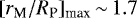 $[r_{\textrm{M}}/R_{\textrm{P}}]_{\textrm{max}}\,{\sim}\,1.7$
