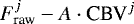 $F_{\textrm{raw}}^j-A \cdot {\textrm{CBV}}^j$