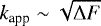 ${k_{\textrm{app}}} \sim \sqrt{\Delta F}$