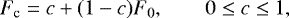 \begin{equation*} F_{\textrm{c}} = c &#x002B; (1-c) F_0, \qquad 0 \leq c \leq 1, \end{equation*}