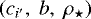 $({c_{i&#x0027;}},\; {b},\; {\rho_{\star}})$