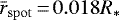 $\bar{r}_{\mathrm{spot}} \,{=}\, 0.018R_{\mathrm{*}}$