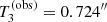 $ T_3^{\mathrm{(obs)}} = 0.724^{\prime\prime} $