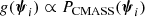 $$ \begin{aligned} {g}(\boldsymbol{\psi }_i) \propto {P}_{\mathrm{CMASS} }(\boldsymbol{\psi }_i) \end{aligned} $$
