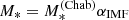 $ M_* = M_*^{{\rm (Chab)}}\alpha_{{\rm IMF}} $