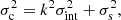 $$ \begin{aligned} \sigma _{\rm c}^2 = k^2 \sigma _{\rm int}^2 + \sigma _{\rm s}^2, \end{aligned} $$