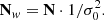 $$ \begin{aligned} \mathbf N _{ w}=\mathbf N \cdot 1/\sigma _0^2 . \end{aligned} $$