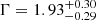 $ \Gamma=1.93_{-0.29}^{+0.30} $