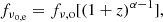 $$ \begin{aligned} f_{\nu _{\rm o,e}} = f_{\nu ,\mathrm{o}}[(1+z)^{\alpha -1}], \end{aligned} $$