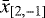 ${\bar{x}}_{[2,-1]}$