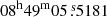 $ 08^{\mathrm{h}} 49^{\mathrm{m}} 05{{\overset{\text{ s}}{.}}}5181 $